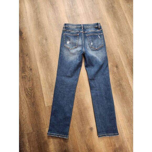 Risen Sequin Mid-rise Straight leg jean stretch cotton blend denim size 27x28 - Picture 10 of 10